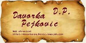 Davorka Pejković vizit kartica